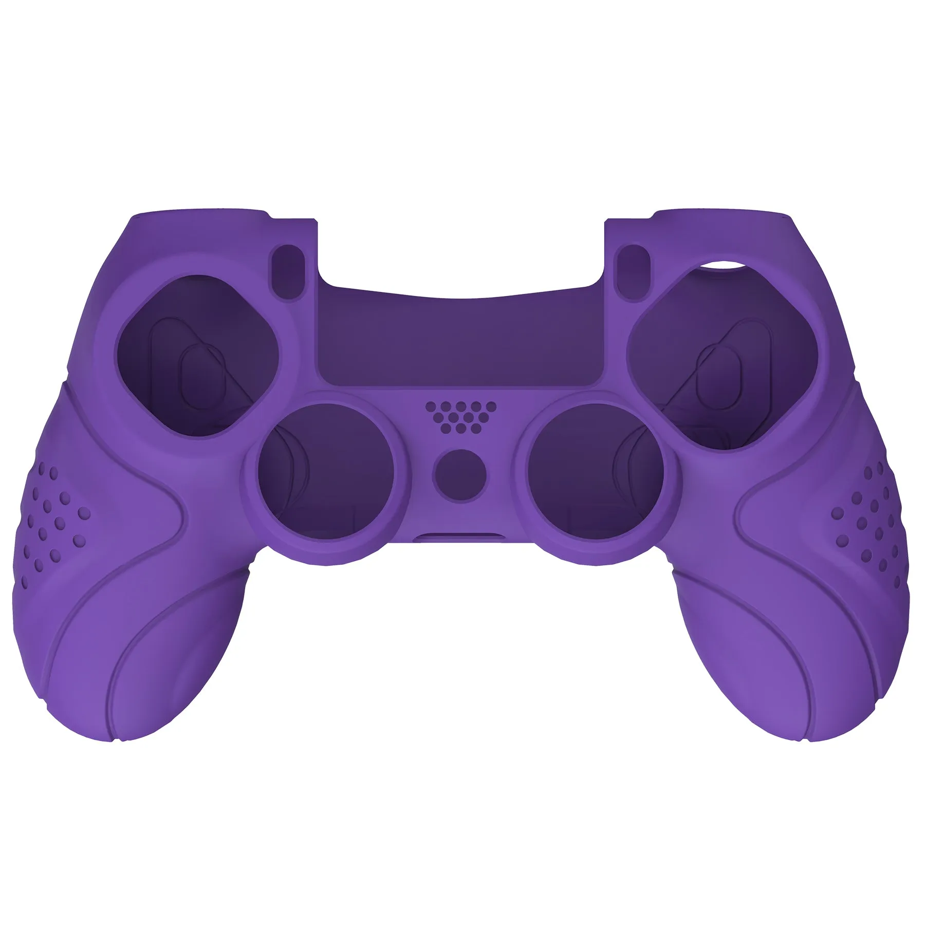 PlayVital Guardian Edition Purple Ergonomic Soft Anti-Slip Controller Silicone Case Cover for PS4, Rubber Protector Skins with black Joystick Caps for PS4 Slim PS4 Pro Controller - P4CC0065