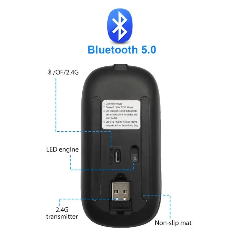 RGB Wireless Bluetooth Mouse-RGB Mouse