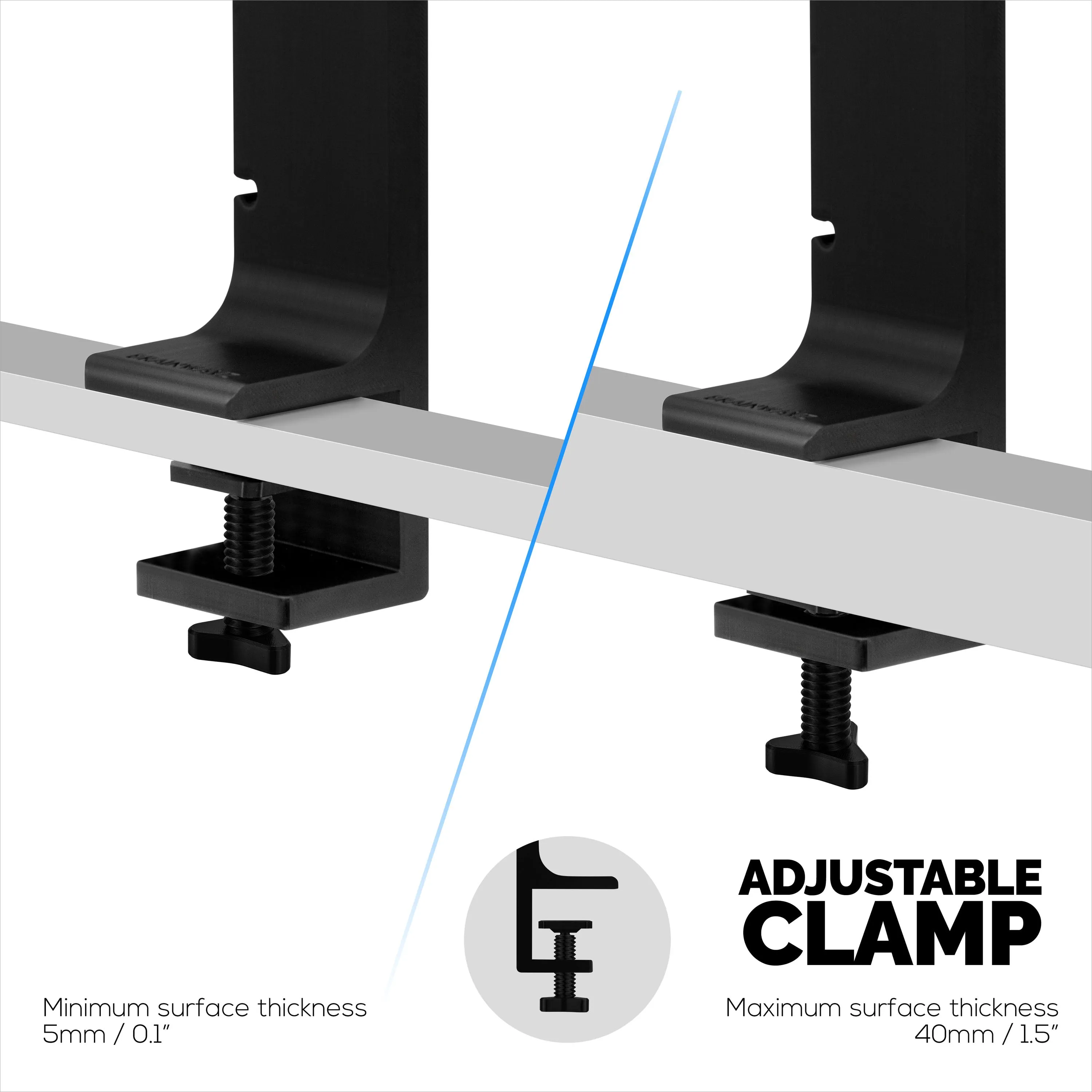 The Dillard - Side Desk Headphone Stand, Suitable for all Headsets, Clamps to Table