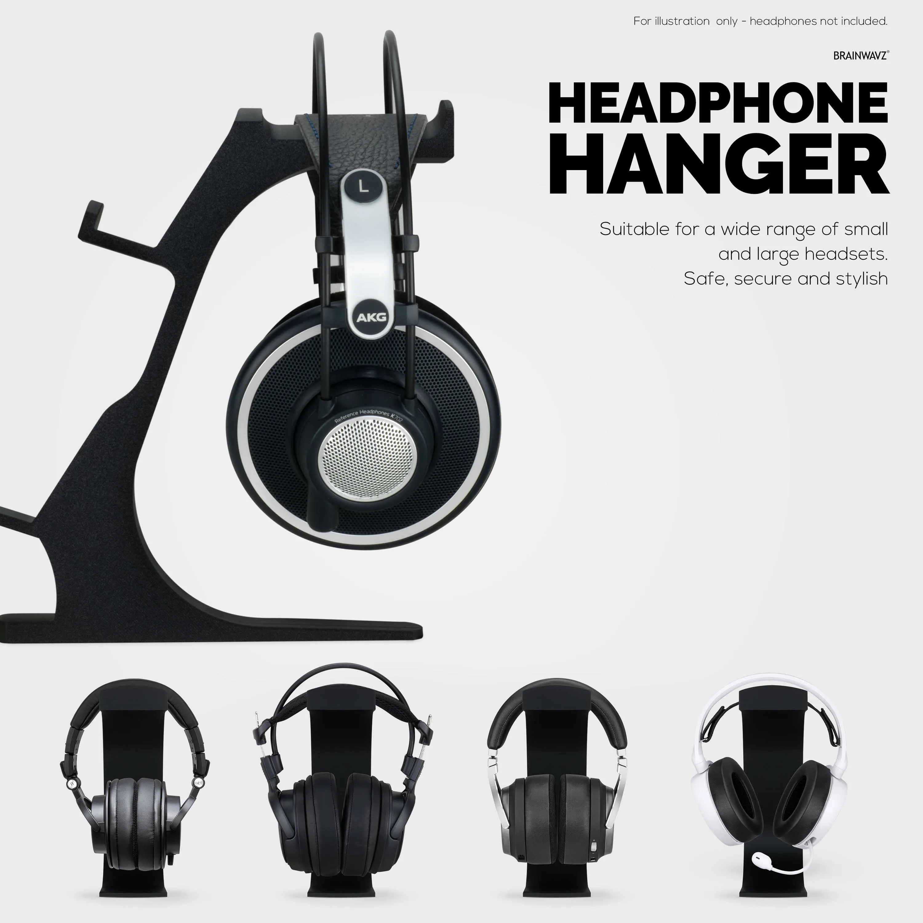 The Gravitas - Headphone Stand & Game Controller Holder for Desks - Universal Design for All Types Of Headsets & Gamepads