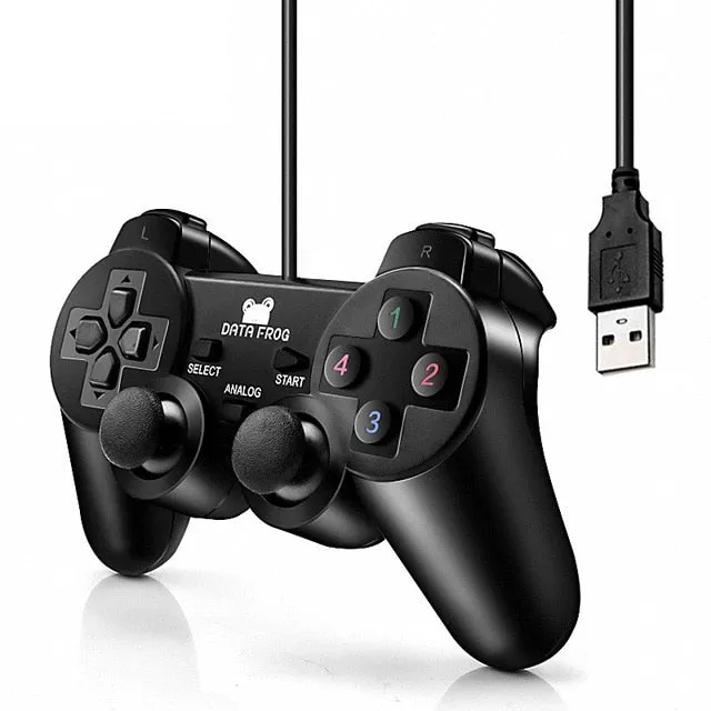 Vibration Joystick Wired USB PC Controller For PC Computer Laptop  For WinXP/Win7/Win8/Win10 For Vista Black Gamepad